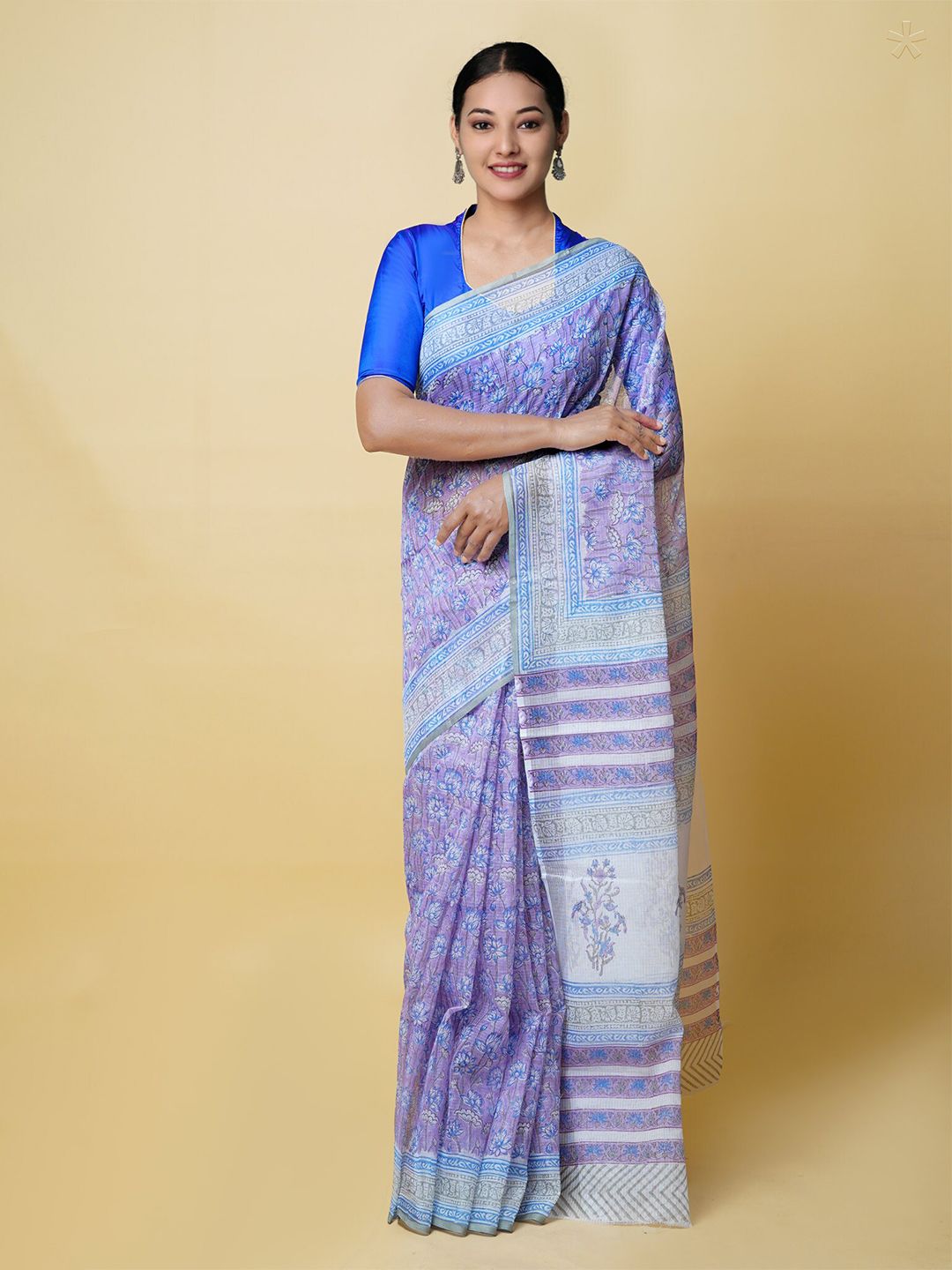 Unnati Silks Floral Printed Pure Cotton Kota Saree Price in India