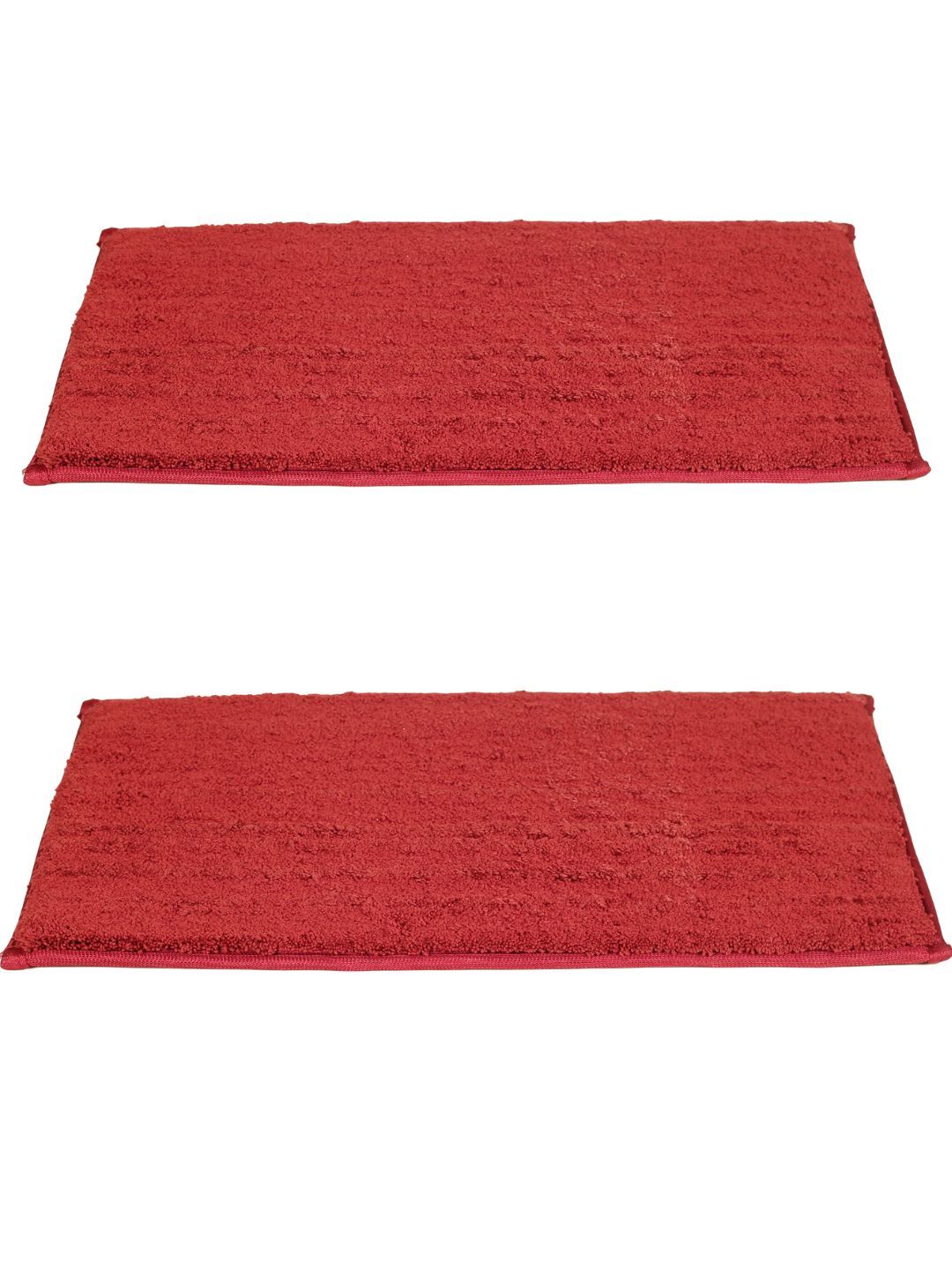 Black gold Set of 2 Maroon Textured 450 GSM Non-Slip Bath Mats