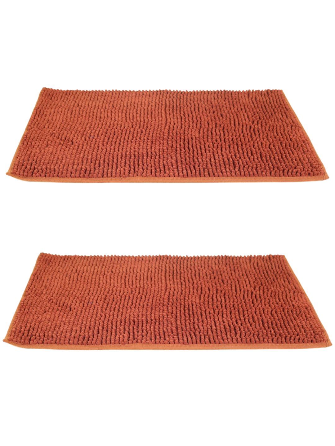 Black gold Set of 2 Rust Brown Textured 450 GSM Non-Slip Bath Mats