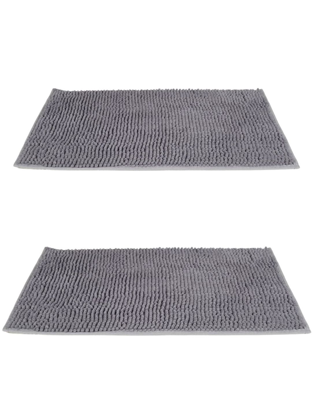 Black gold Pack of 2 Grey Microfiber Bobble Bath Mat