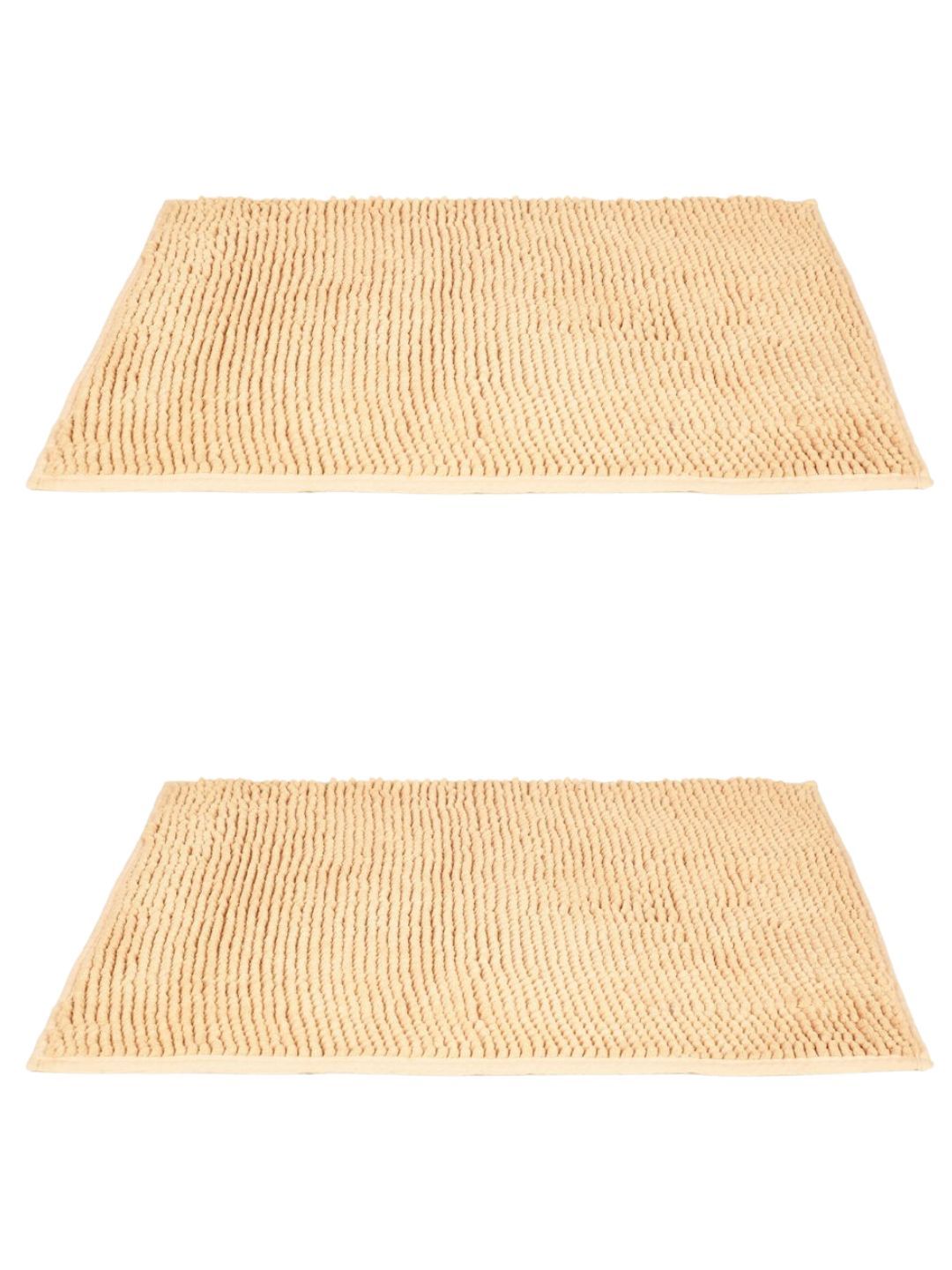 Black gold Set of 2 Beige Textured 450 GSM Non-Slip Bath Mats