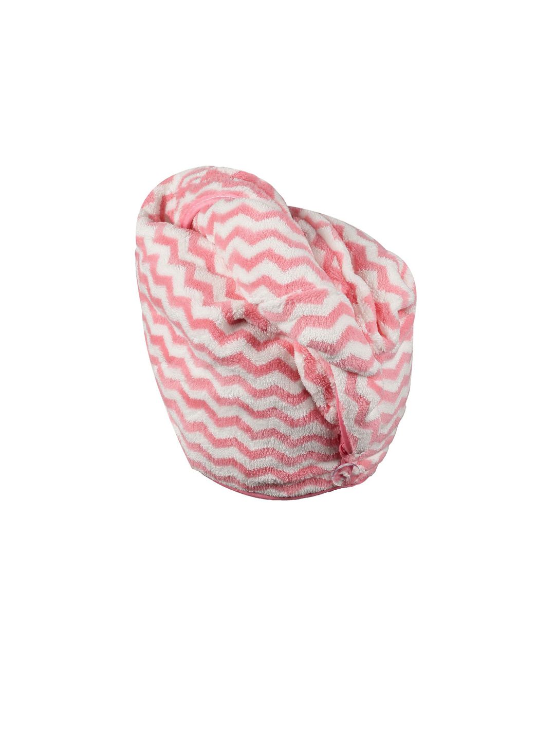 Black gold Pink & White Zig Zag 400 GSM Pure Cotton Hair Draper