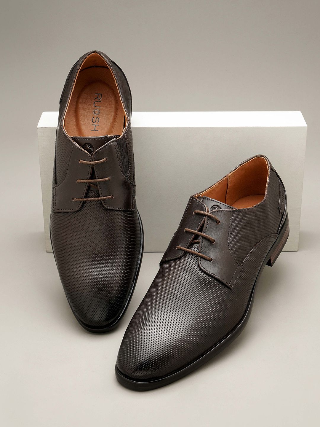 Ruosh Ruosh Men Textured Leather Formal Derbys Shoes