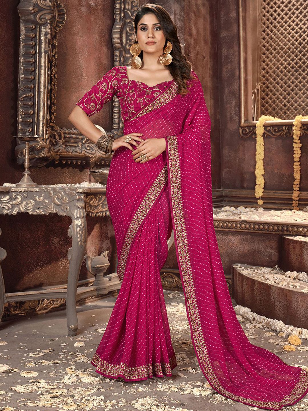 Buy Jaanvi Fashion Solid/Plain Bollywood Jute Silk Gold Sarees Online @  Best Price In India