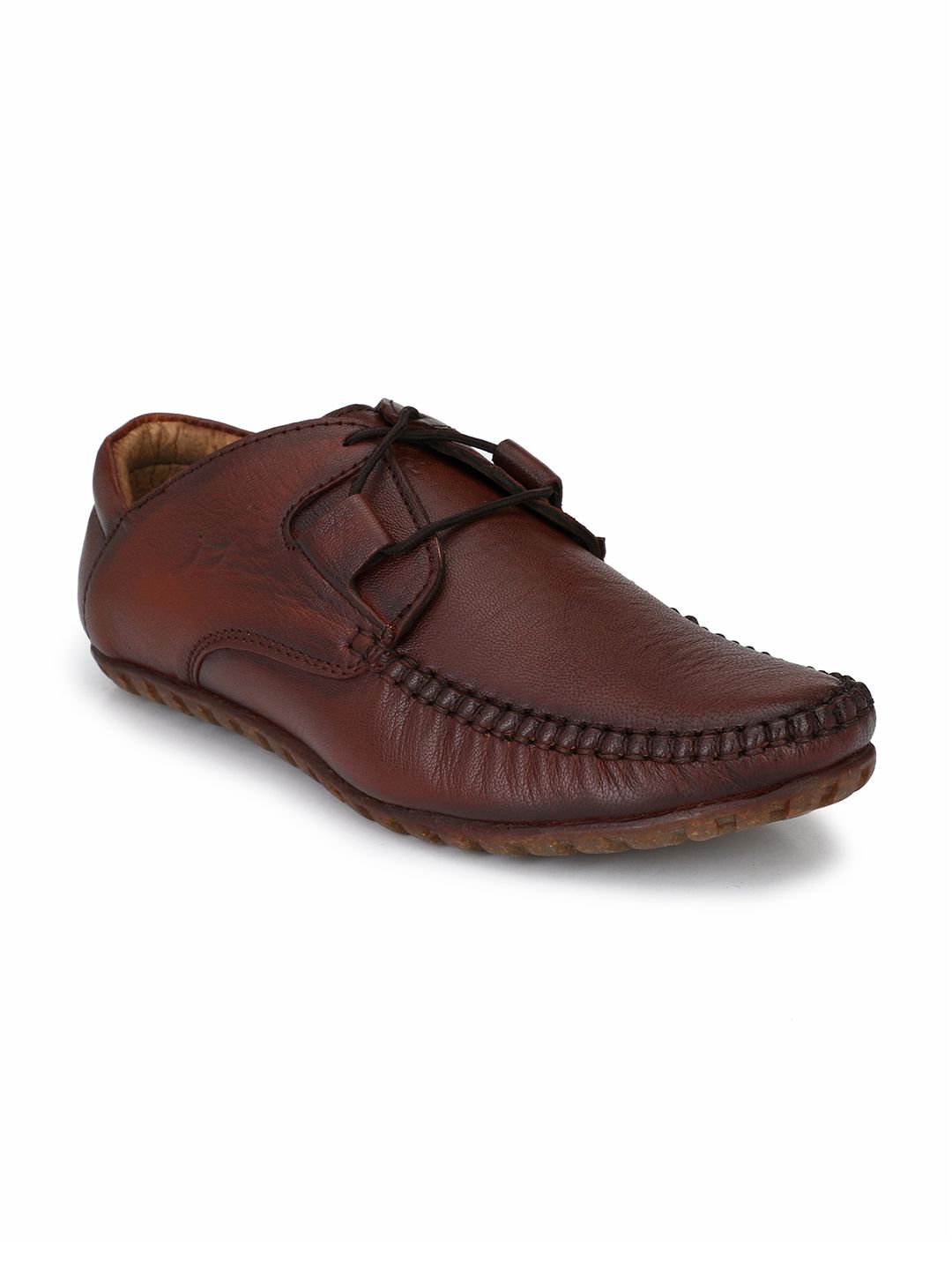 El Paso Men Brown Leather Loafers