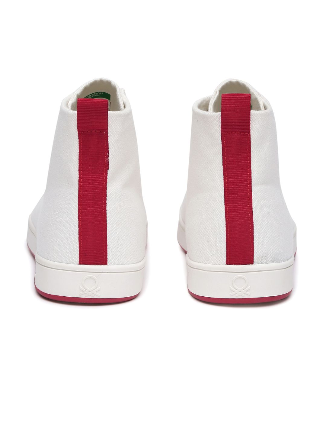 Buy United Colors of Benetton Men White Solid Canvas High-Top