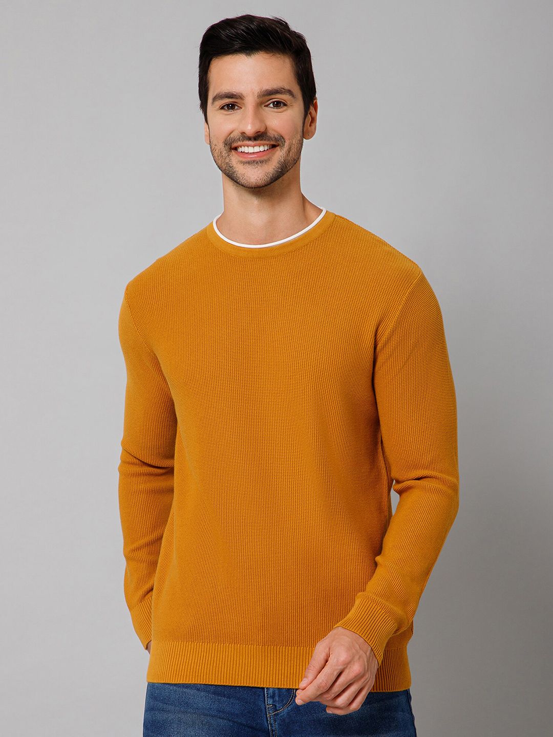 Cantabil Self Design Round Neck Acrylic Sweater