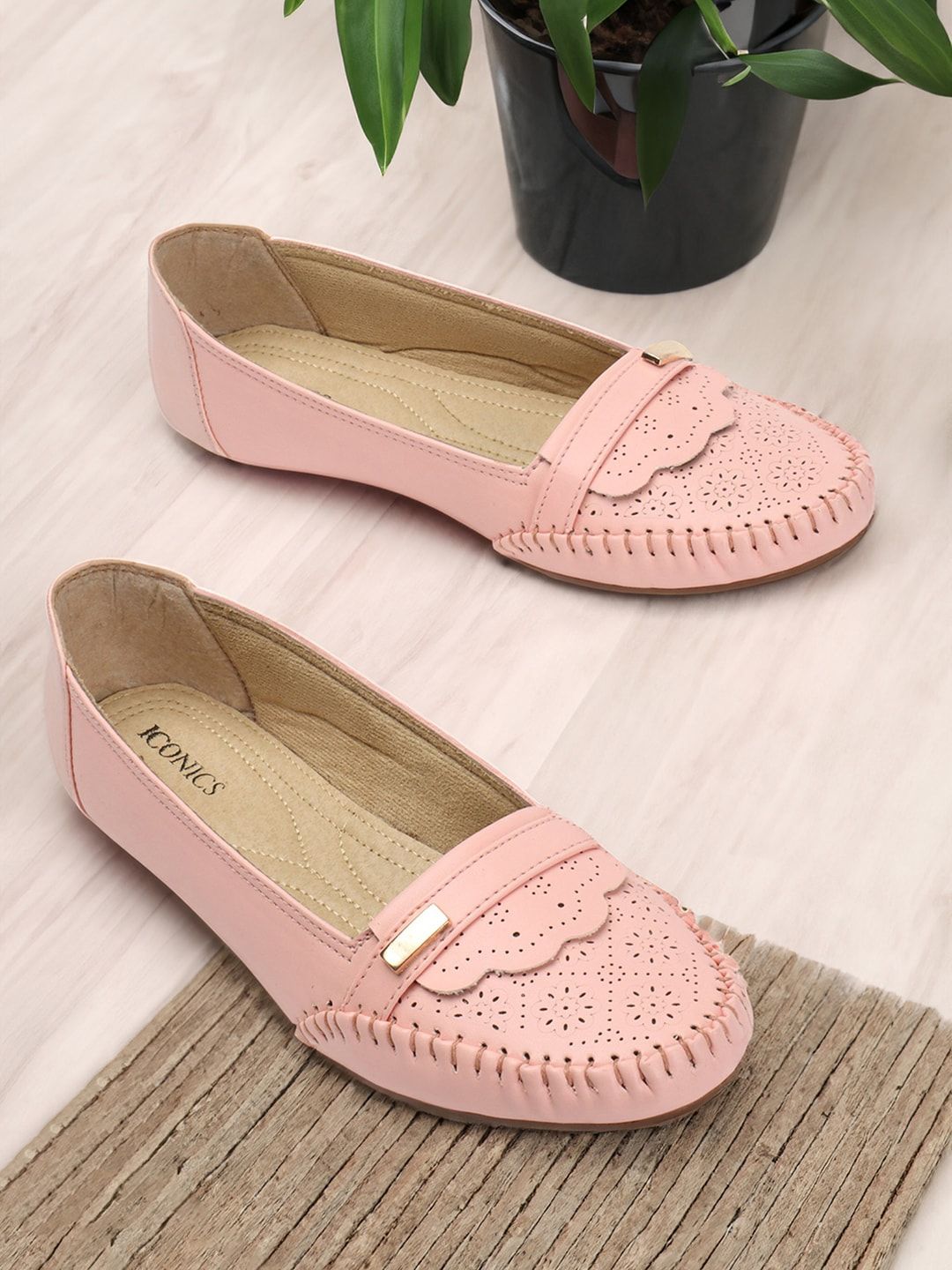 ICONICS Perforated Round Toe Ballerinas