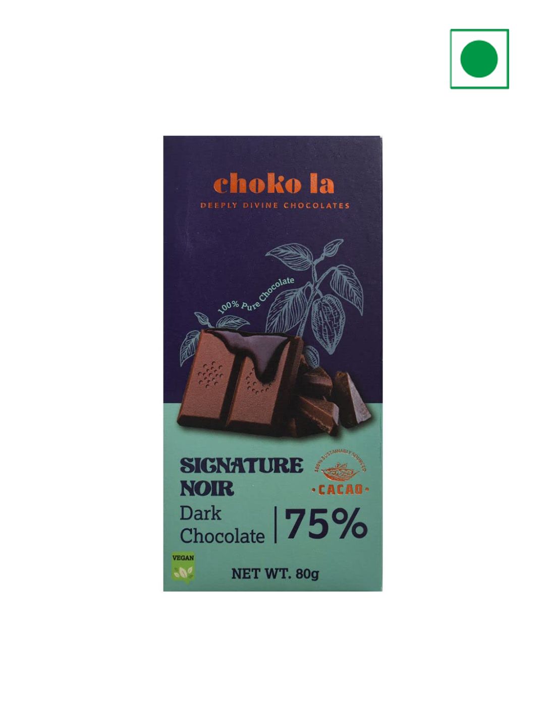 chocoroさん専用 Buy choko la Signature Noir 75% Dark Chocolate Vegan Bar-80 gms