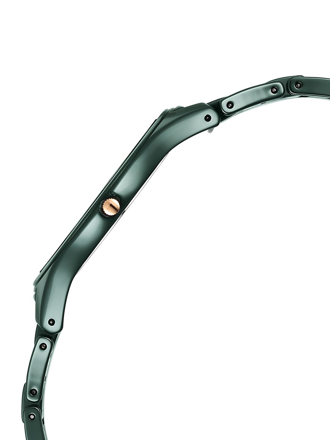 Edge Ceramic Quartz Analog With Green Dial Watch For - Nt2653qc06