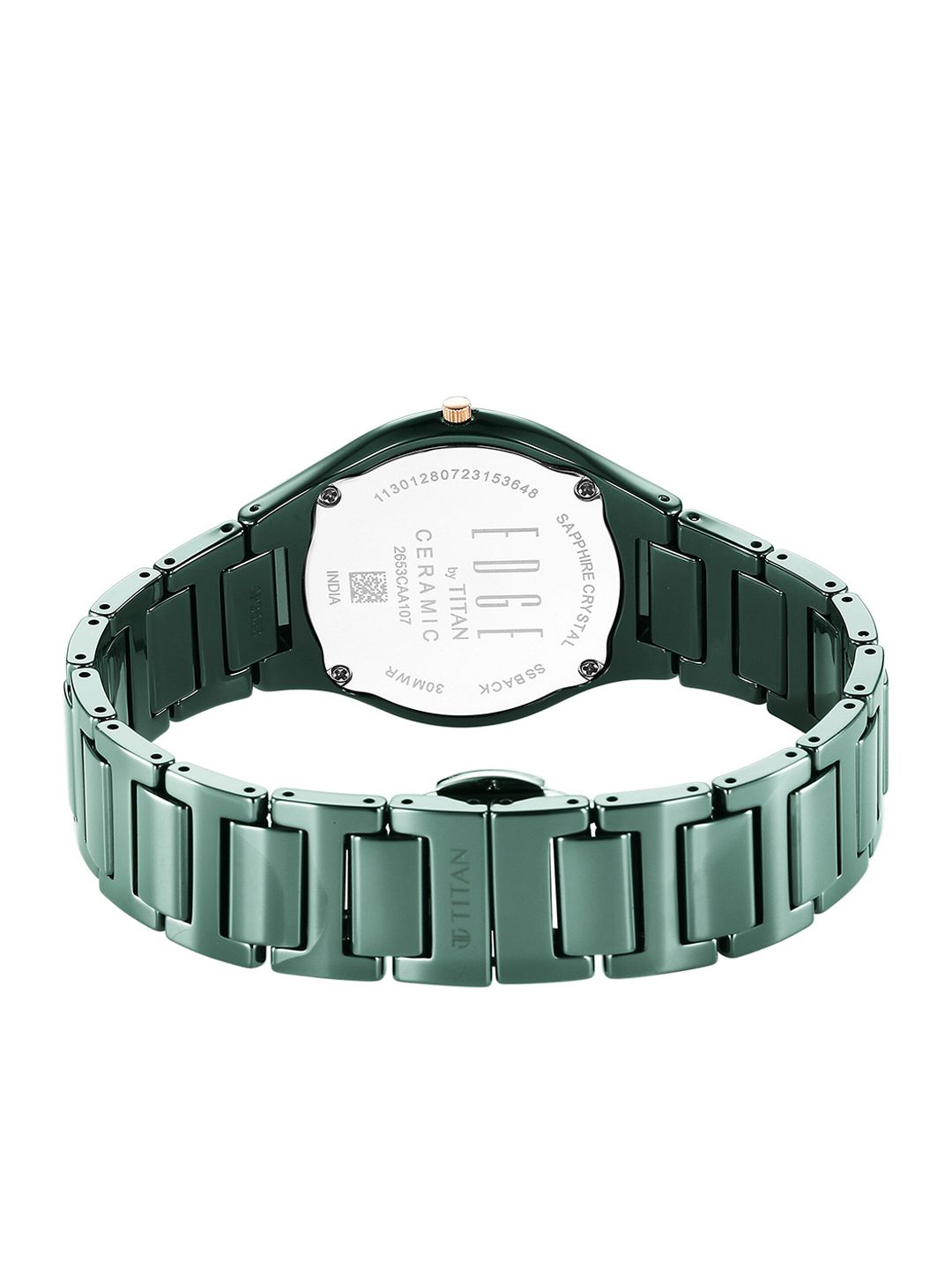 Edge Ceramic Quartz Analog With Green Dial Watch For - Nt2653qc06