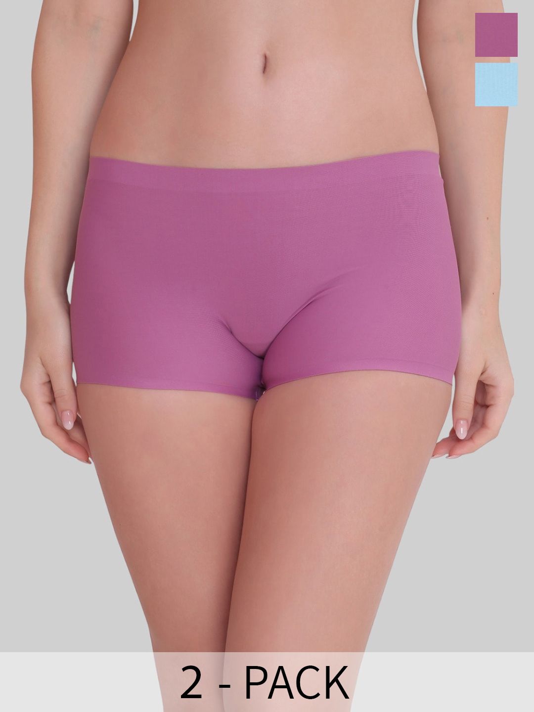 PLUMBURY Pack Of 2 Seamless Anti Microbial Boy Shorts