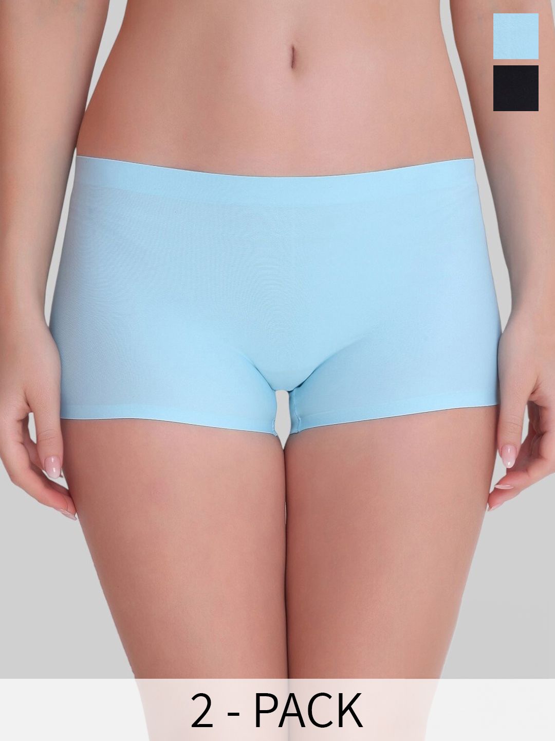 PLUMBURY Pack Of 2 Seamless Anti-Microbial Boy Shorts