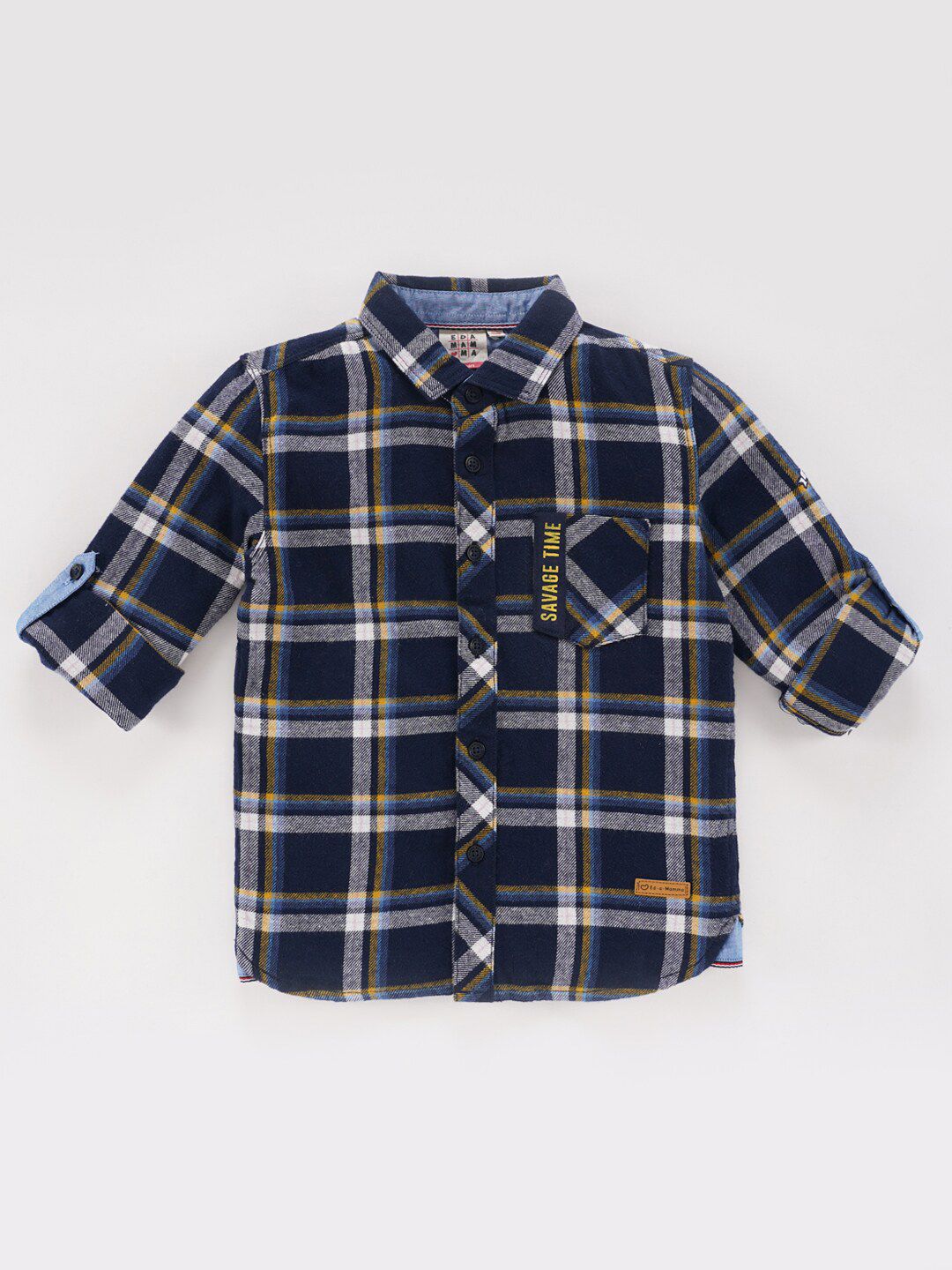 Ed-a-Mamma Boys Tartan Checks Opaque Checked Cotton Casual Shirt