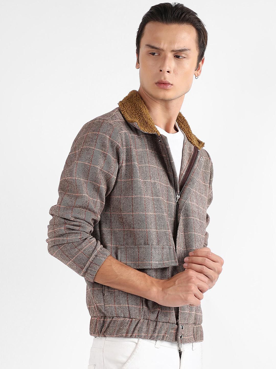 Campus Sutra Windcheater Mock Collar Tailored Jacket