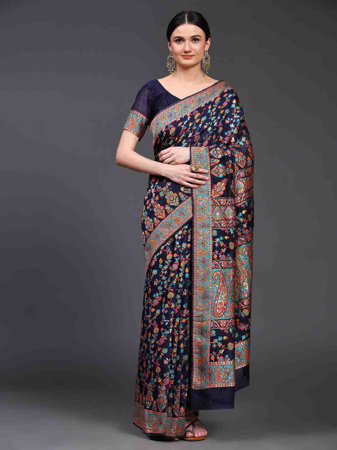 JUST FASHION Floral Woven Design Saree Price in India