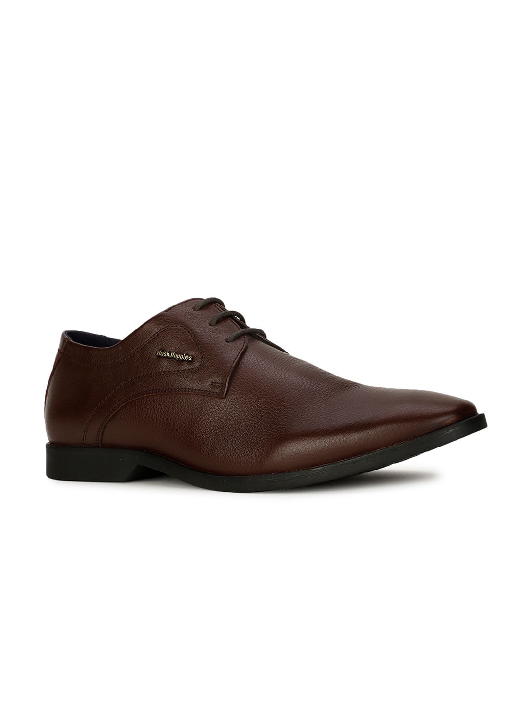 Hush Puppies Men Textured Leather Formal Derbys