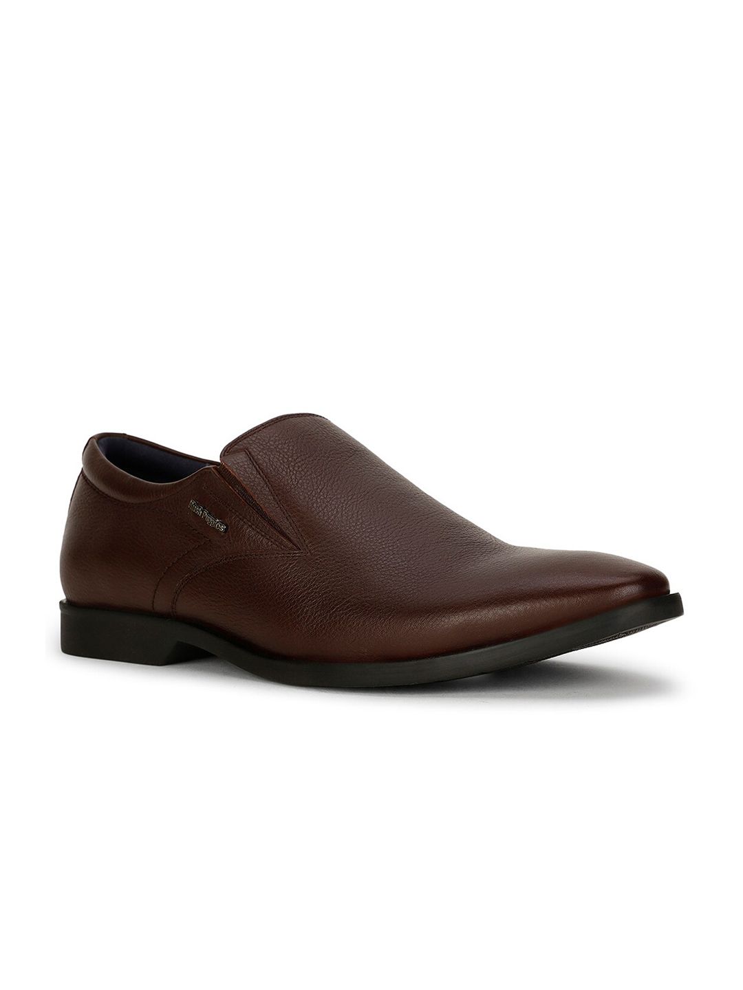 Hush Puppies Men Textured Leather Formal Slip-On Shoes