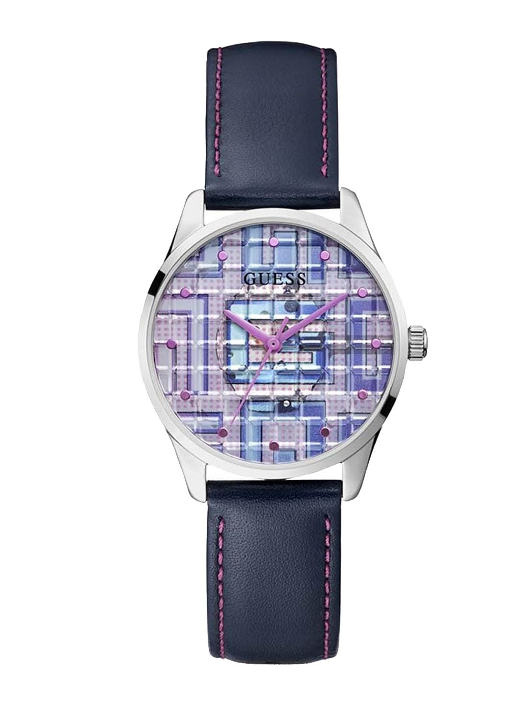 GUESS GUESS Women Printed Dial & Leather Straps Analogue Watch GW0480L1