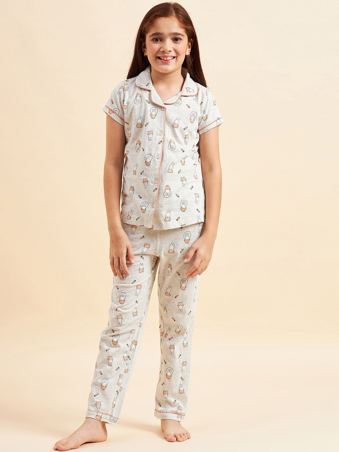 Sweet Dreams Girls Conversational Printed Pure Cotton Night suit