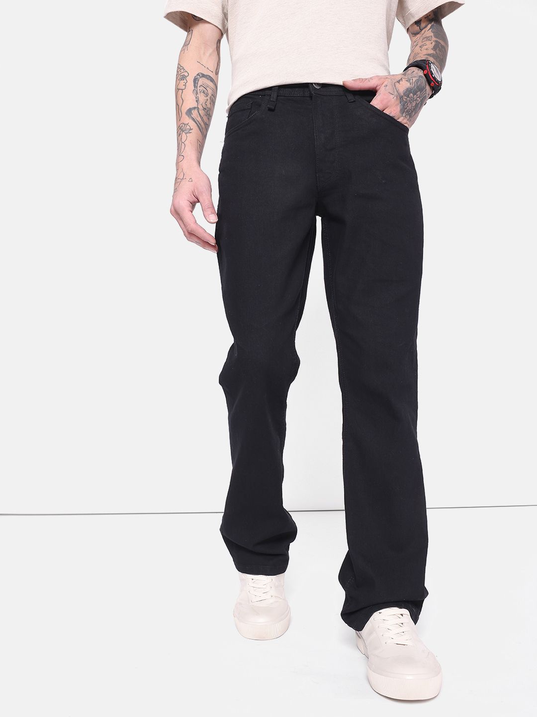 The Roadster Life Co. Men Bootcut Stretchable Mid Rise Jeans