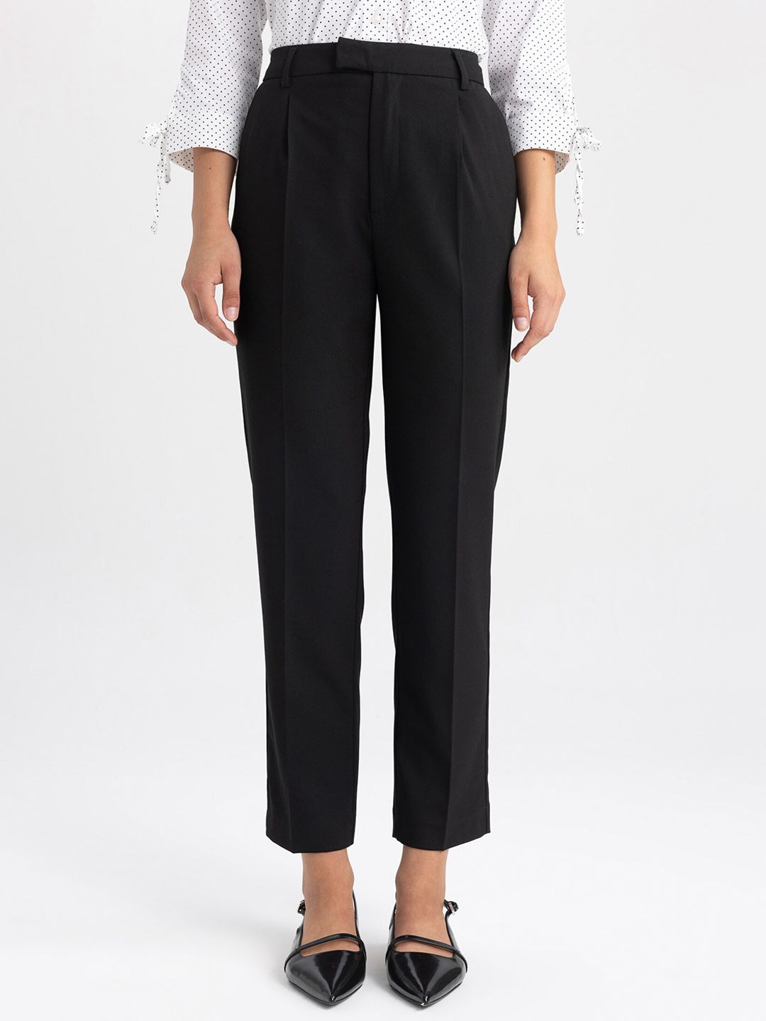 DeFacto Women Pleated Formal Trousers Price in India