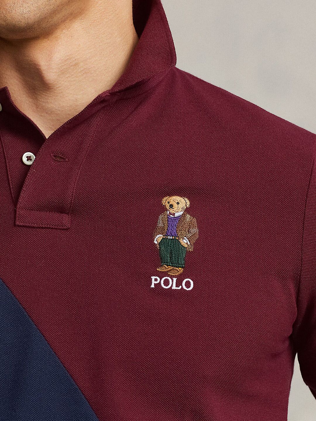 Buy Polo Ralph Lauren Slim Fit Colourblocked Polo Collar Pure