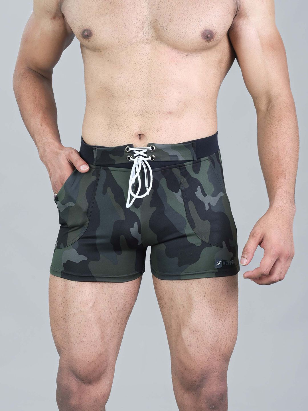 Keepfit Men Printed Breathable Swim Trunks