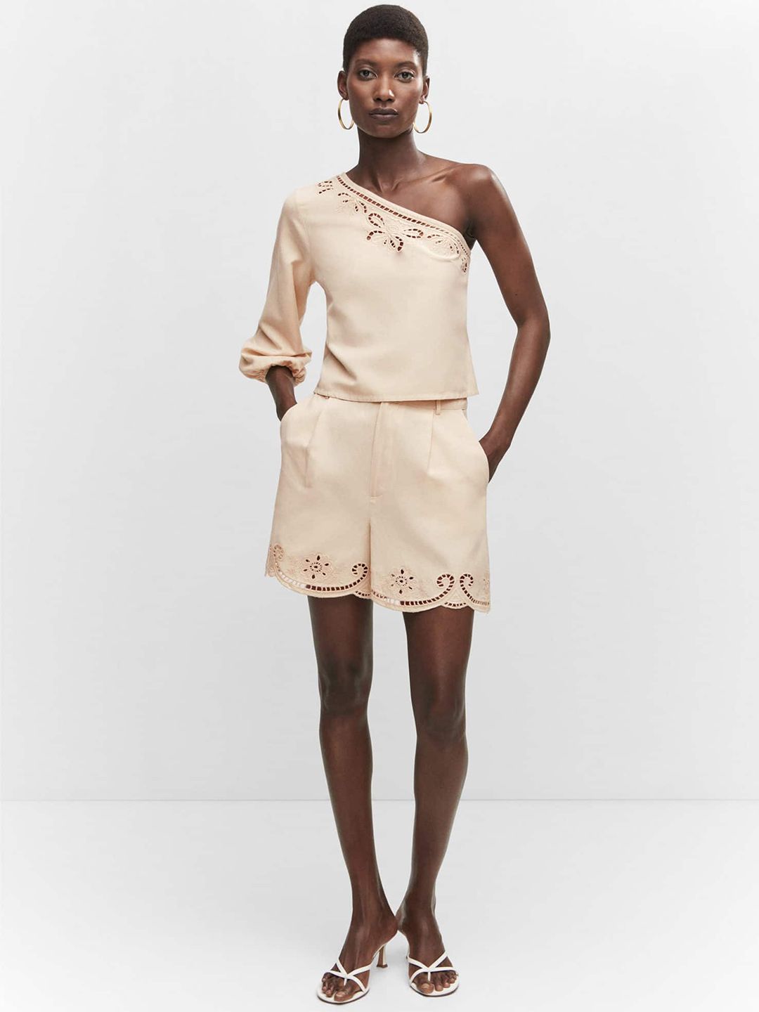 Schiffli High-Rise Shorts