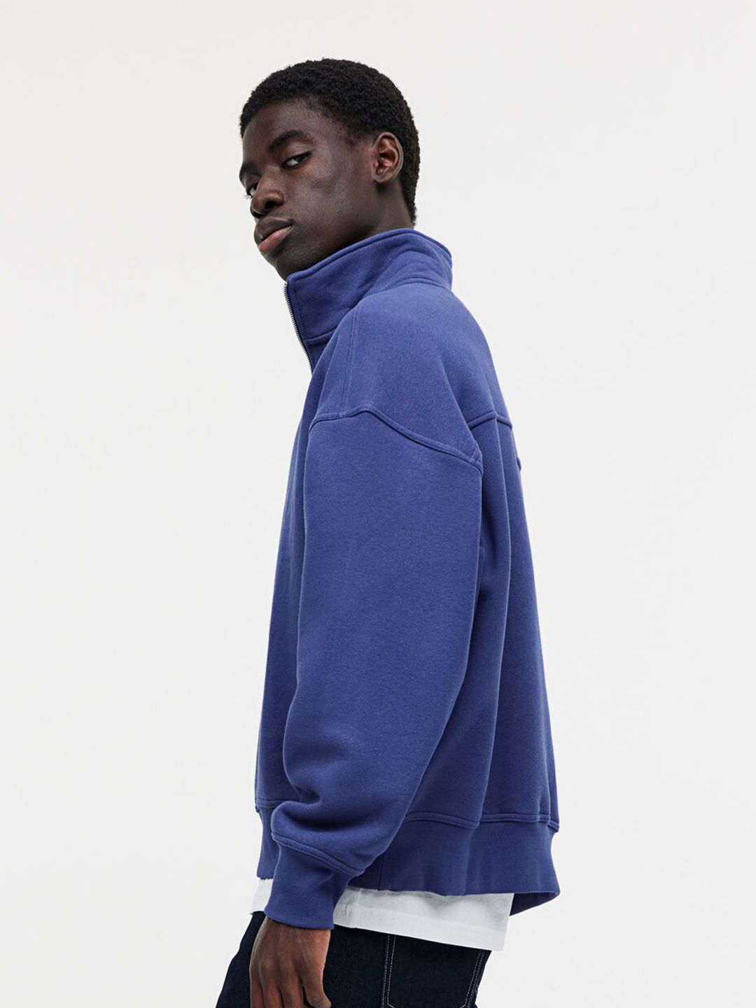RUFFLOG HALF ZIP SWEATSHIRT【M】 Buy H&M Oversized Fit Half-Zip Sweatshirt - Sweatshirts for Men