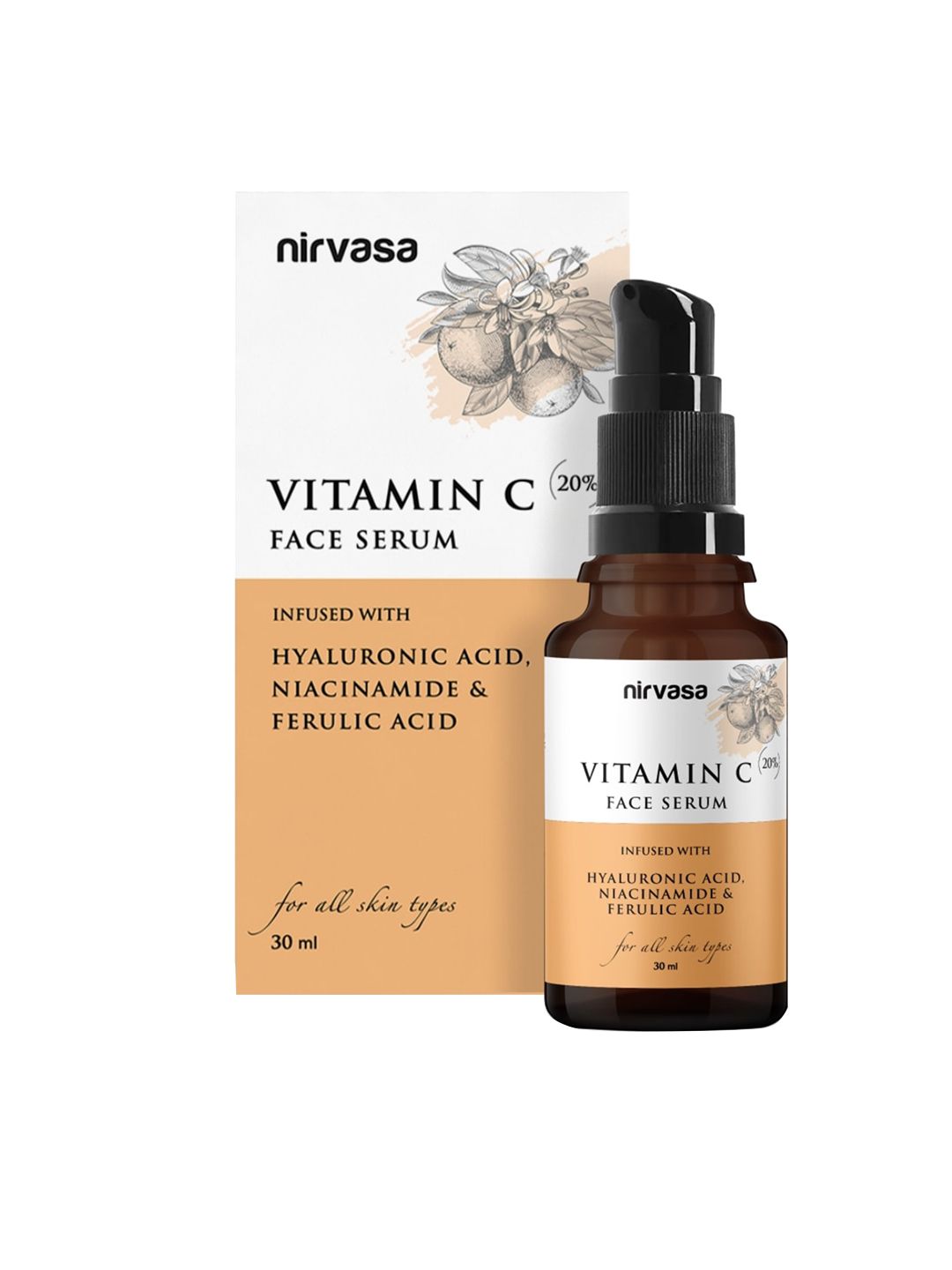 Nirvasa Vitamin C Face Serum with Hyaluronic Acid & Niacinamide - 30 ml