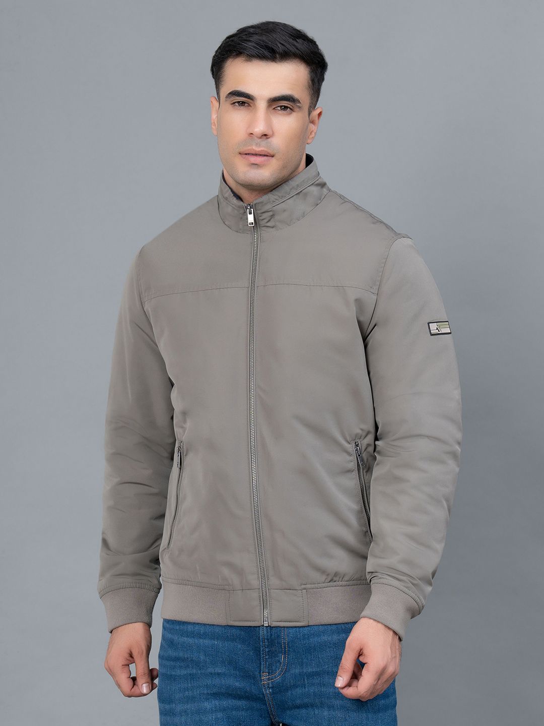 Red Tape Mock Collar Padded Jacket