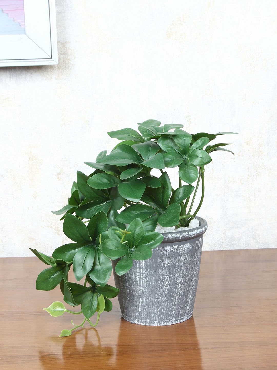 FOLIYAJ Green Faux Schefflera Plant With Pot