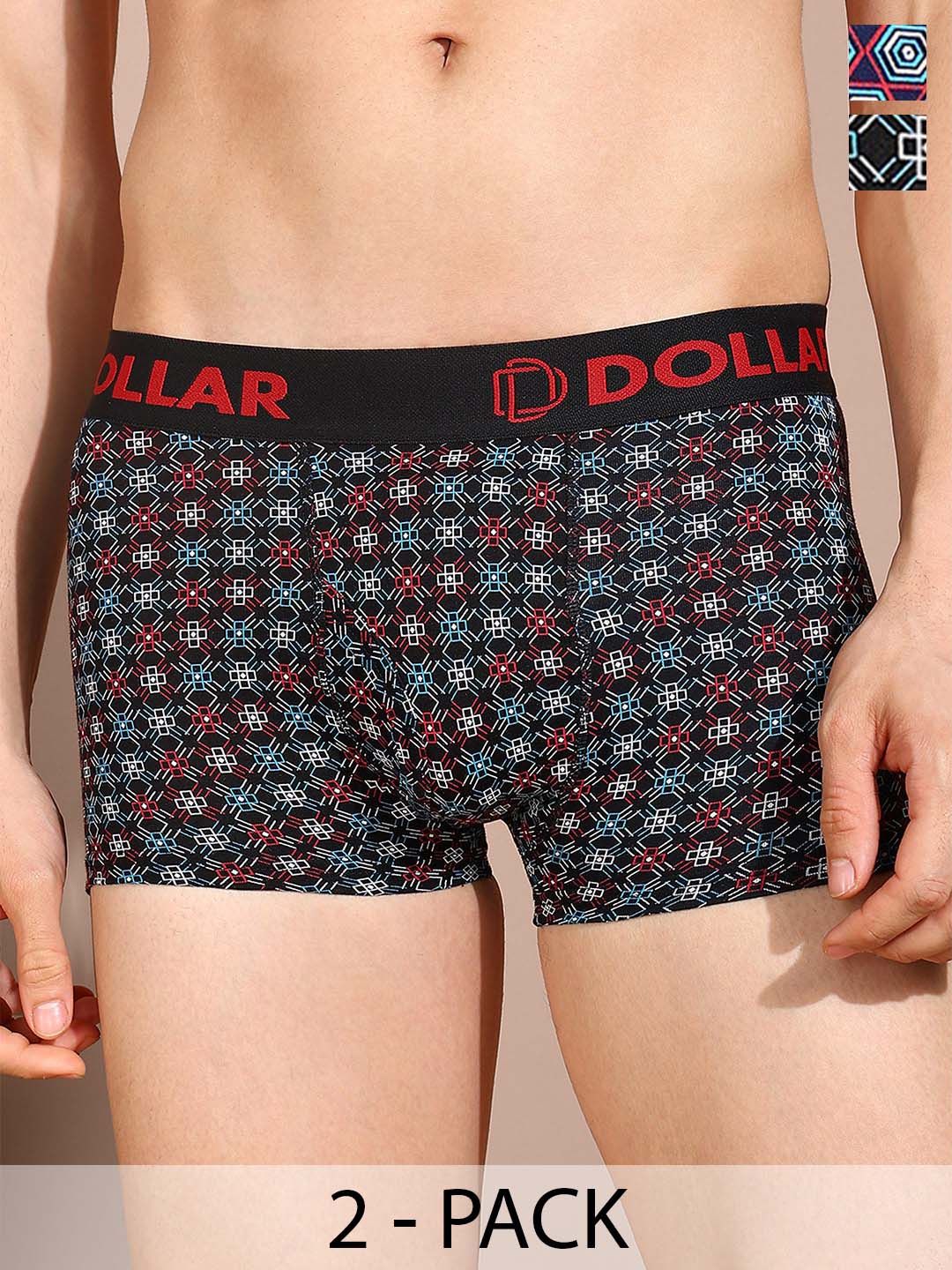 Dollar Bigboss Men Printed Pack of 2 Cotton Spandex Trunk