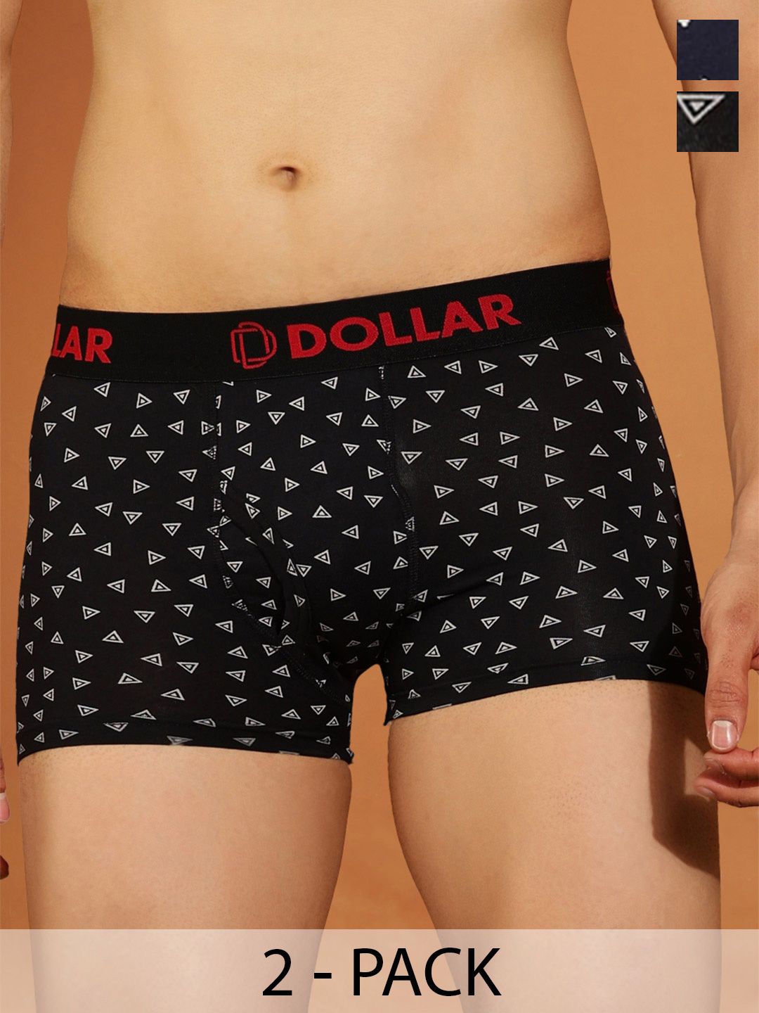 Dollar Bigboss Men Printed Pack of 2 Cotton Spandex Trunk