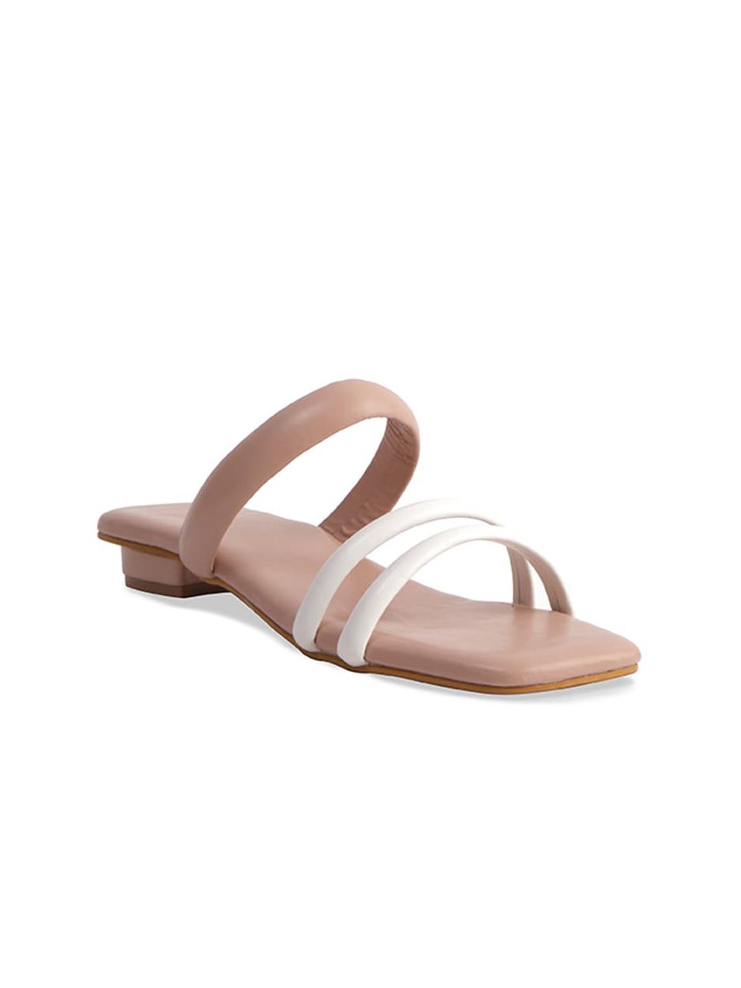 ERIDANI Colourblocked Open Toe Flats