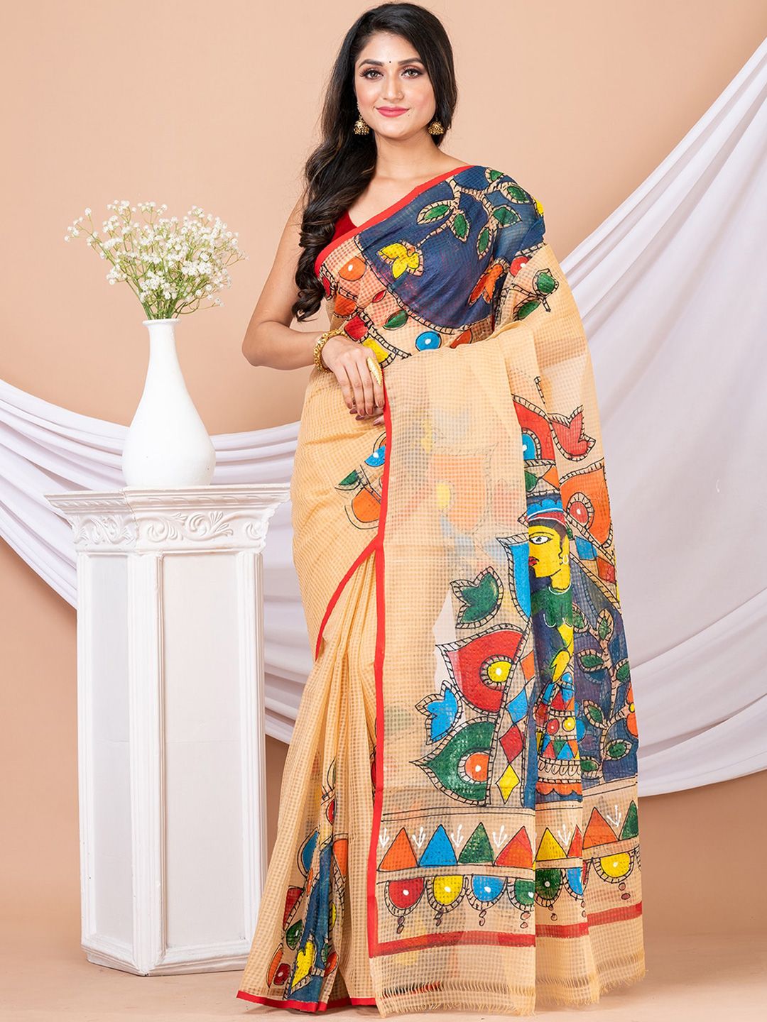 HOUSE OF ARLI Ethnic Motifs Printed Pure Cotton Kota Saree