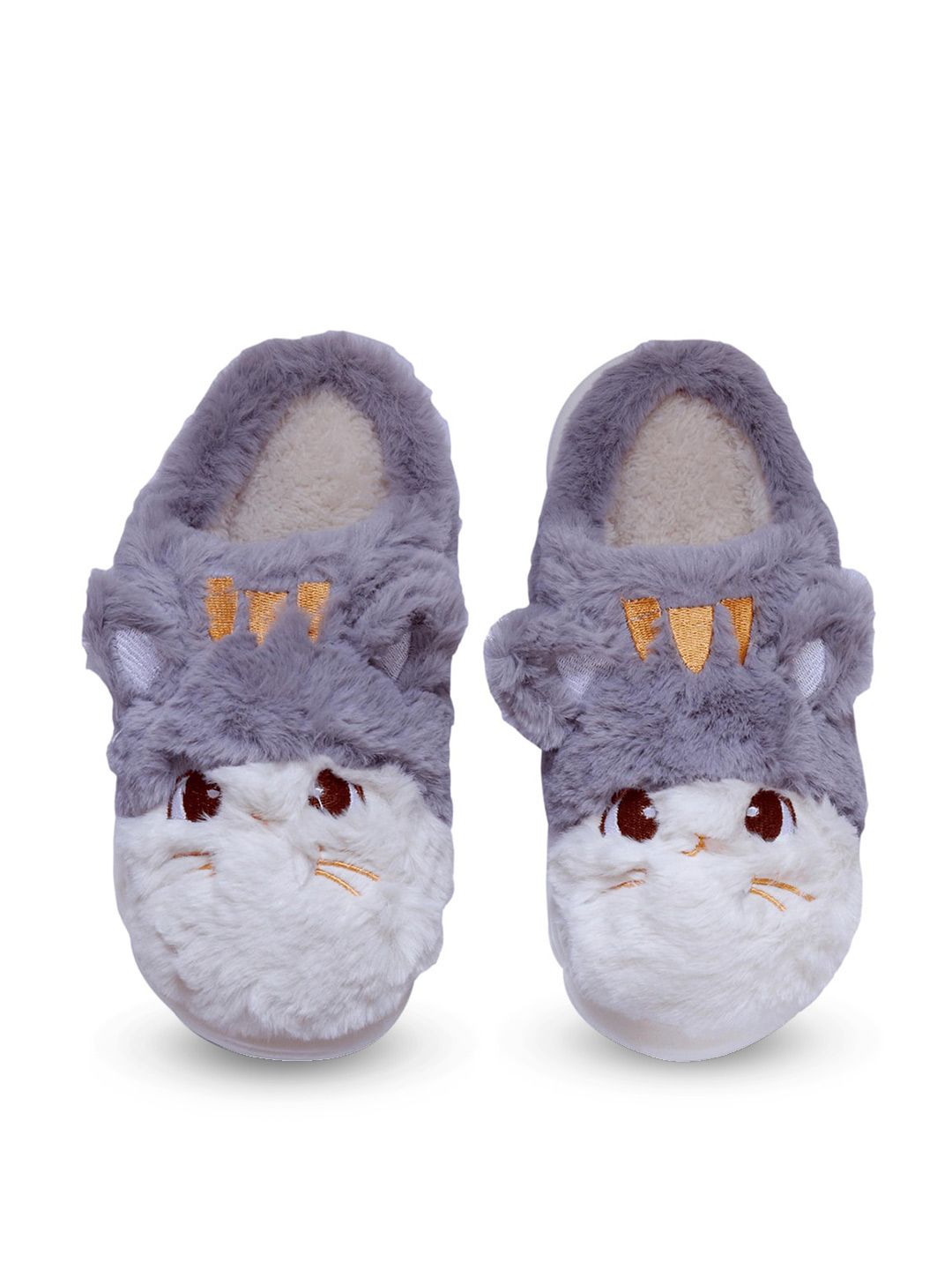 Miscreef Women Self Design Fur Room Slippers