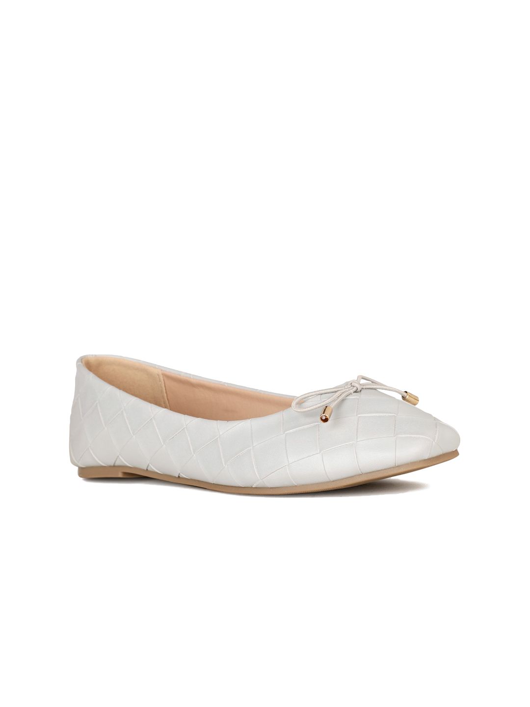 Bata Textured Slip-On Ballerinas With Bows