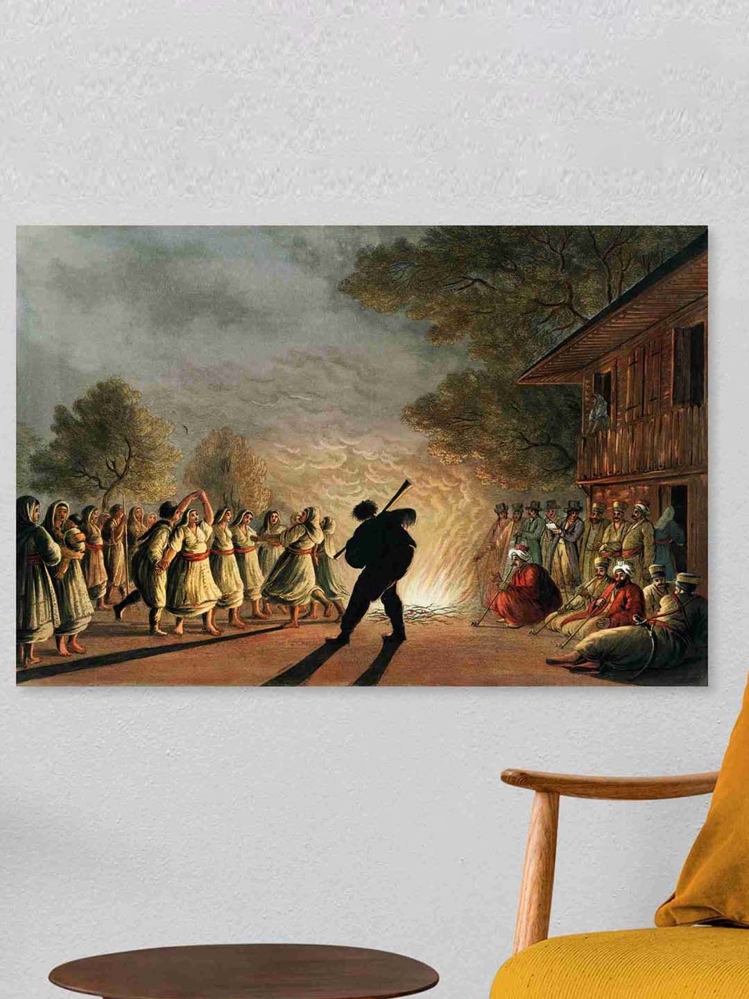 SAF Green & Brown Traditional Art Sparkle Coated Unframed Wall Art