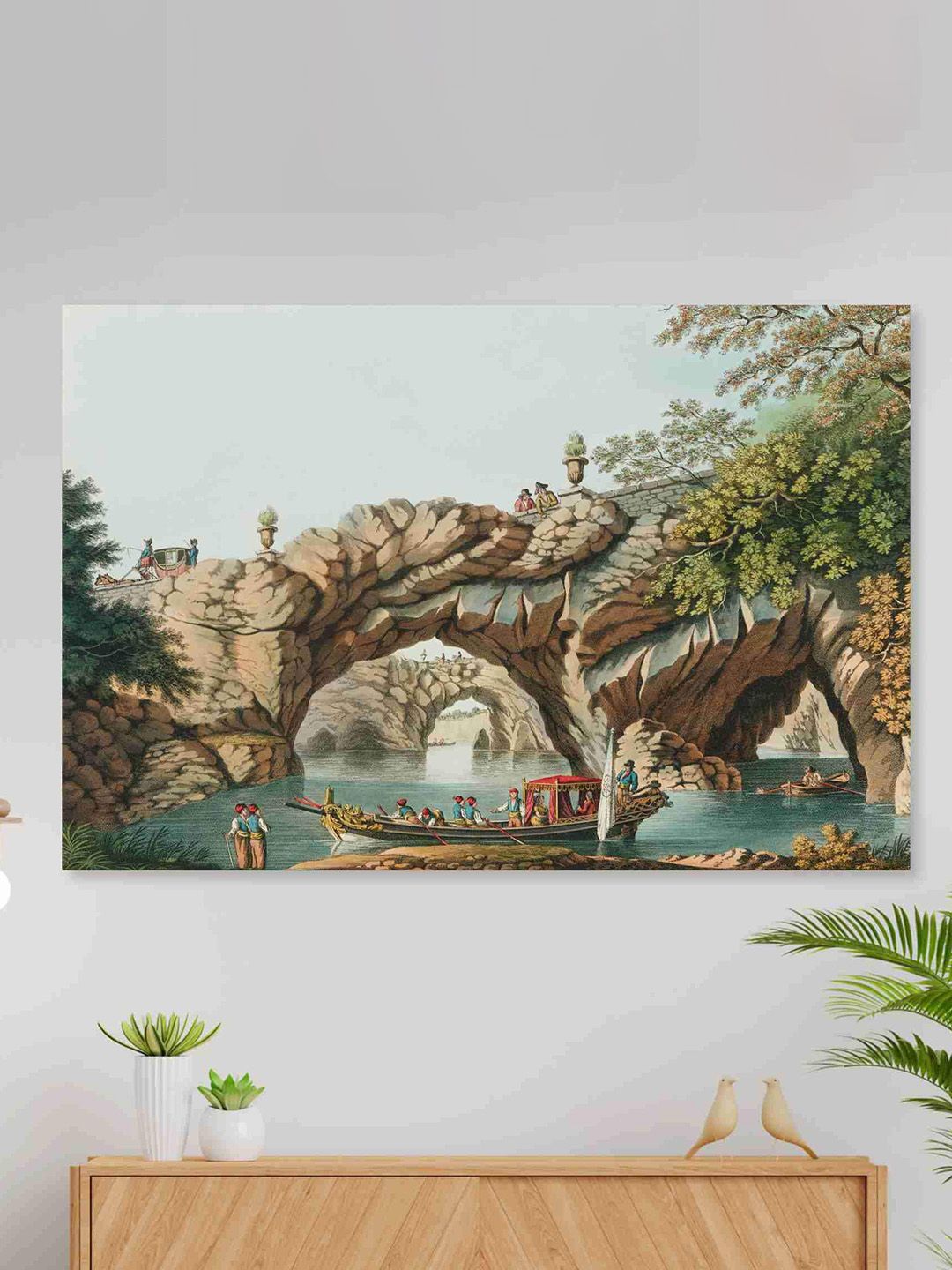 SAF Brown & Green Nature Art Sparkle Coated Unframed Wall Art