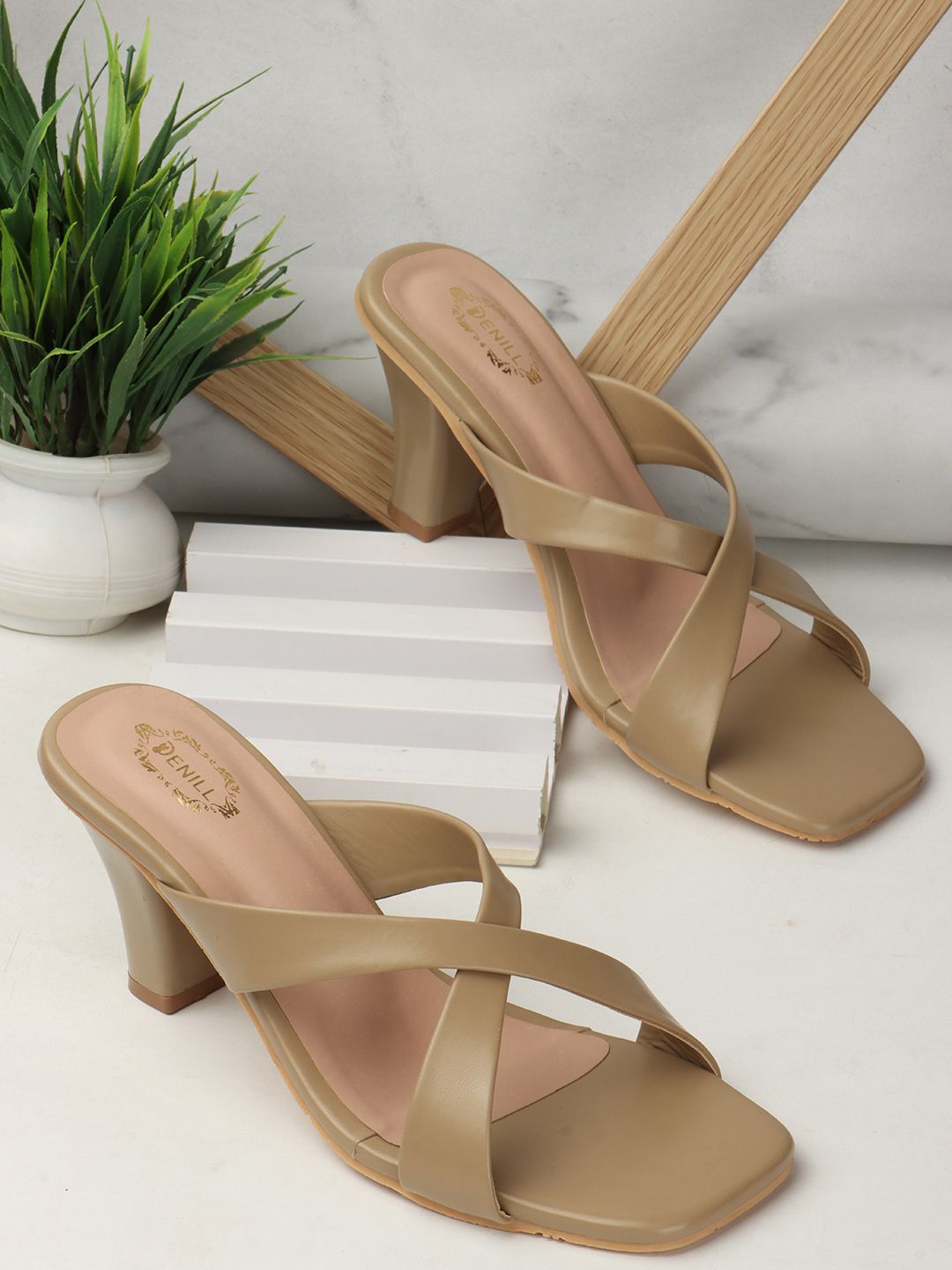 Denill Cross Strap Block Heels