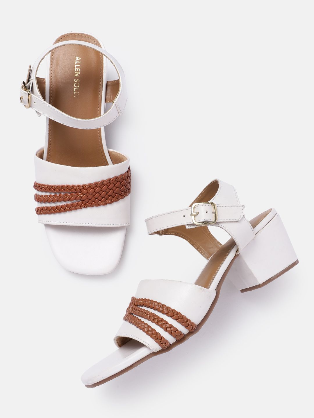 Allen Solly Braided Detail Open-Toe Block Heels