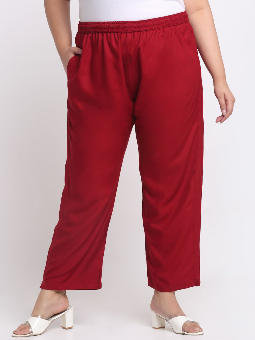 Trend Level Women Relaxed Straight Leg Easy Wash Parallel Trousers Price in India
