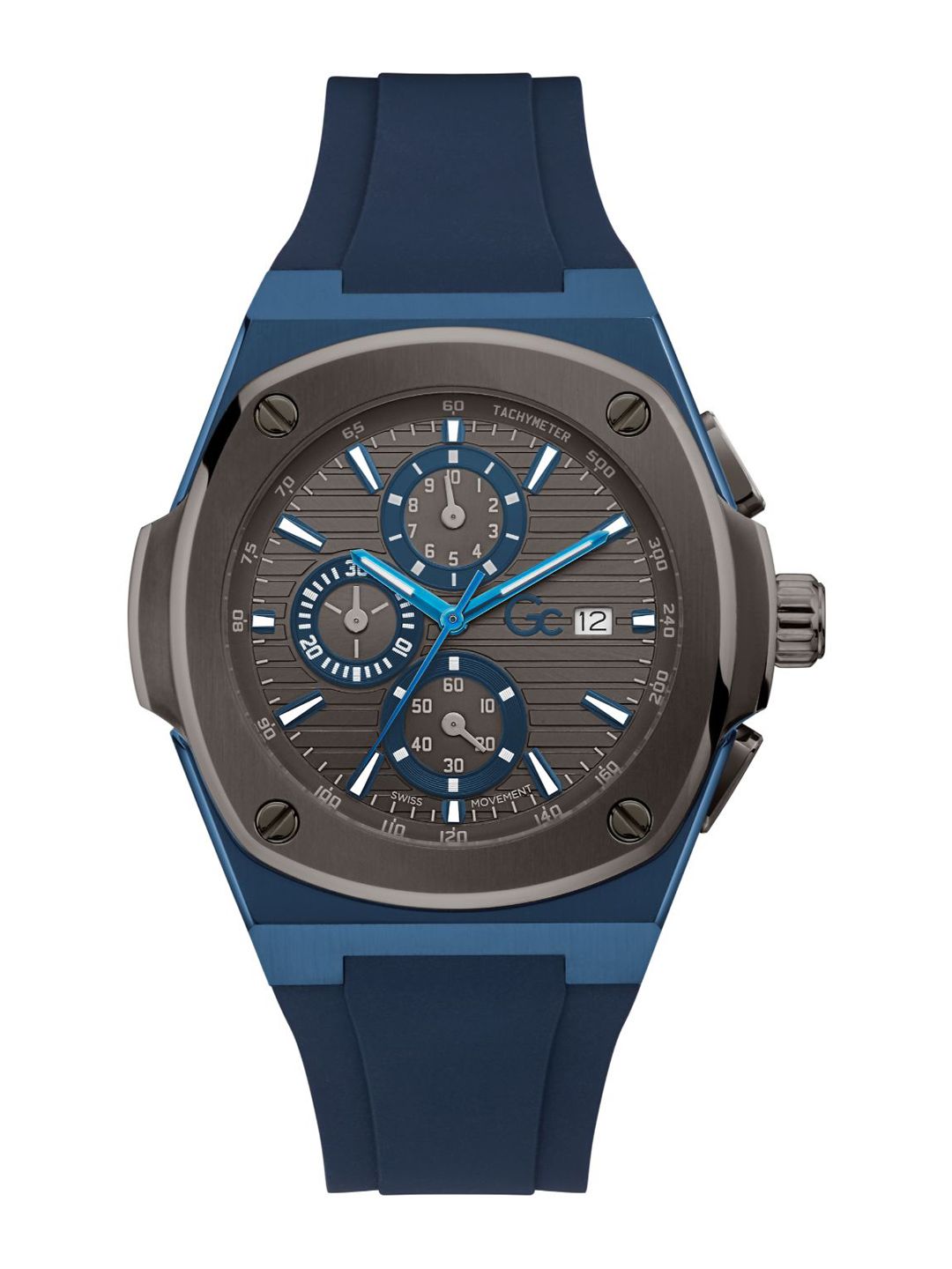 GC Guess Collection Square 44mm Grey Dial Analog Men Watch - Y99004G5MF