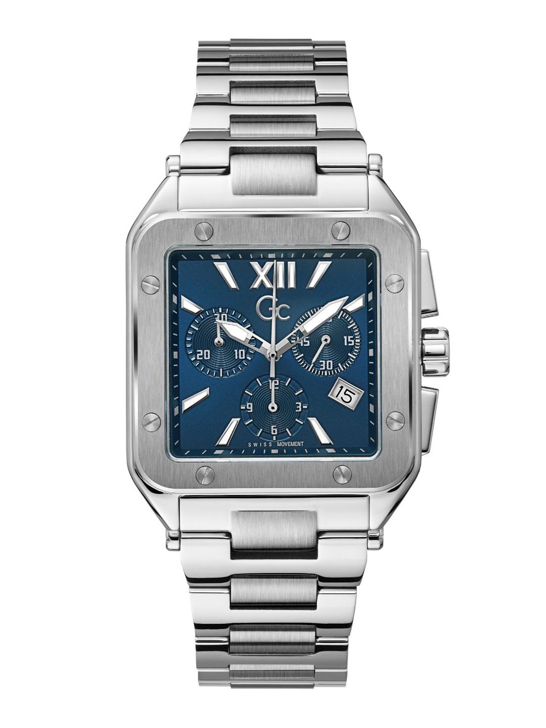 Buy Guess Collection Square 37mm Blue Dial Analog Men Watch