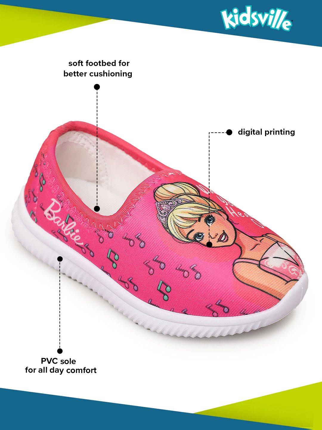 Buy Kids Ville Girls Barbie Printed Slip-On Sneakers - Casual