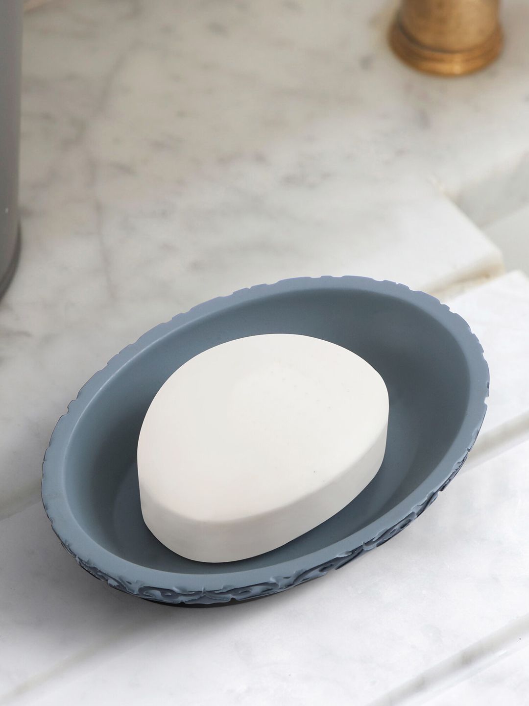 OBSESSIONS Grey & Black Self-designed Soap Dish