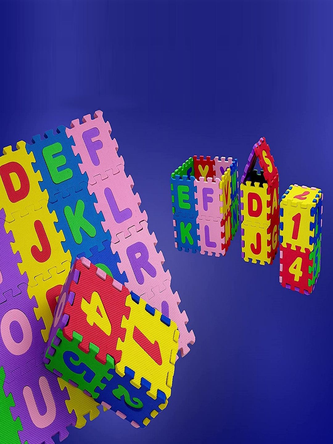 MUREN Kids 36-Pcs Interlocking Foam Alphabet And Counting Play Mat