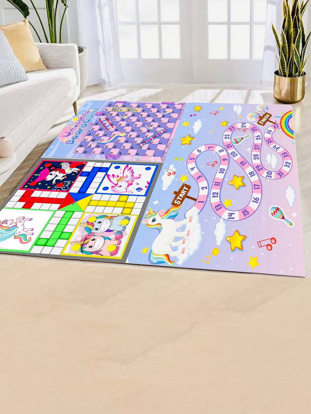 MUREN Kids Play Mat- Snake & Ladder-Ludo-Town